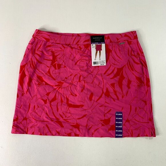 Rafaella Women's Skort XXL Pull On Stretch Fabric Skirt with Short Pink Red XXL - Picture 1 of 8